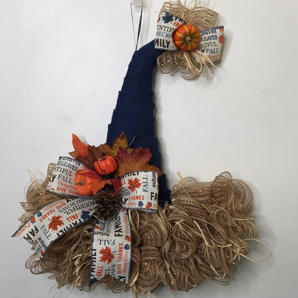 Fall/Thanksgiving Scarecrow Wreath/Door Hanger 🍁